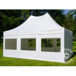 FleXtents PRO 4x6m "Peak Pagoda" inkl 8st sidor, Vit
