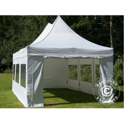 FleXtents PRO 4x6m "Peak Pagoda" inkl 8st sidor, Vit