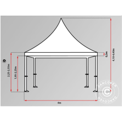 FleXtents PRO 4x6m "Peak Pagoda" inkl 8st sidor, Vit