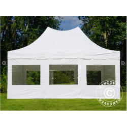 FleXtents PRO 4x6m "Peak Pagoda" inkl 8st sidor, Vit