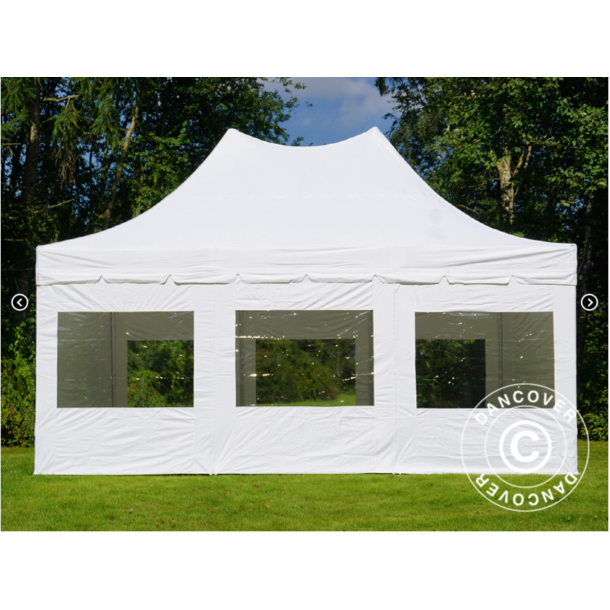 FleXtents PRO 4x6m "Peak Pagoda" inkl 8st sidor, Vit