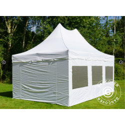 FleXtents PRO 4x6m "Peak Pagoda" inkl 8st sidor, Vit