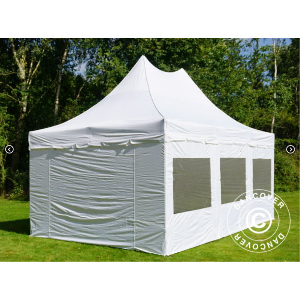 FleXtents PRO 4x6m "Peak Pagoda" inkl 8st sidor, Vit