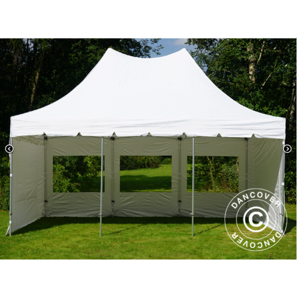 FleXtents PRO 4x6m "Peak Pagoda" inkl 8st sidor, Vit