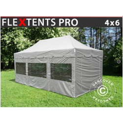 FleXtents PRO 4x6m "Peaked" inkl 8st sidor, Latte