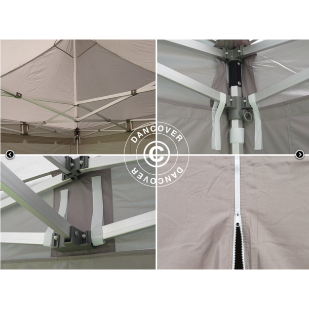 FleXtents PRO 4x6m "Peaked" inkl 8st sidor, Latte