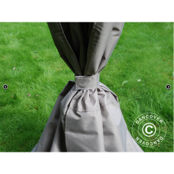 Flextents PRO 4x6m "Peaked" inkl. 8st dekorativa hrngardiner, Latte