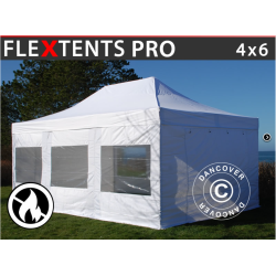FleXtents PRO 4x6m "Flamsker" inkl 8st sidor, Vit