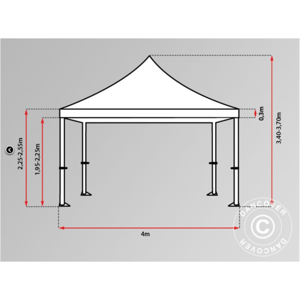FleXtents PRO 4x6m "Flamsker" inkl 8st sidor, Vit