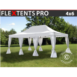 Flextents PRO 4x6m inkl. 8st dekorativa hrngardiner