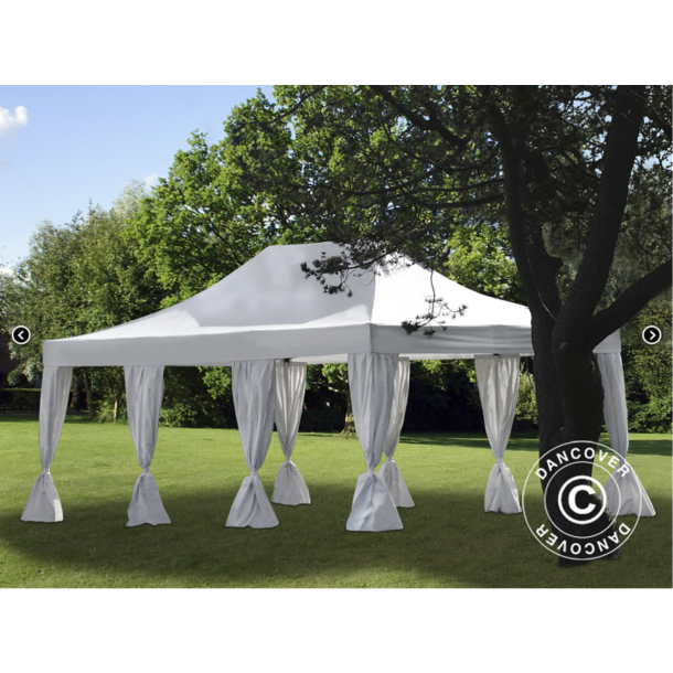 Flextents PRO 4x6m inkl. 8st dekorativa hrngardiner