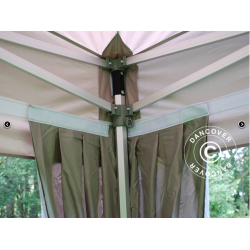 Flextents PRO 4x6m inkl. 8st dekorativa hrngardiner