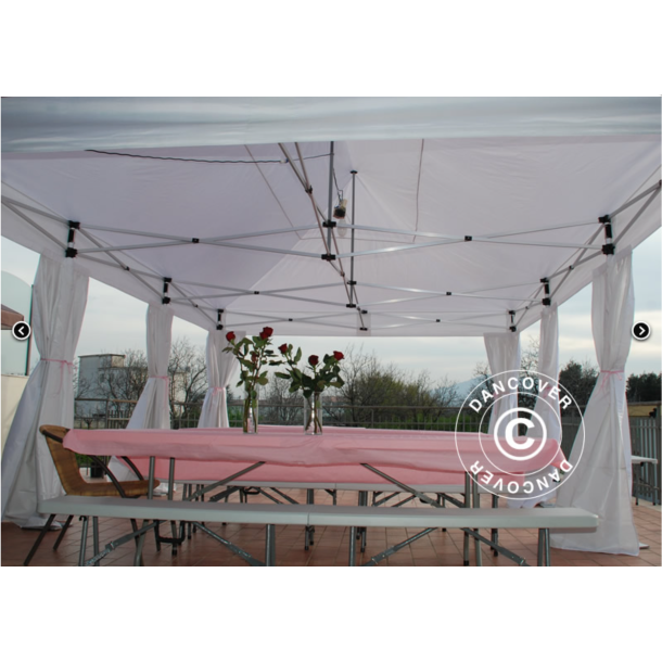 Flextents PRO 4x6m inkl. 8st dekorativa hrngardiner