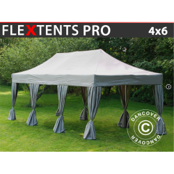 Flextents PRO 4x6m inkl. 8st dekorativa hrngardiner