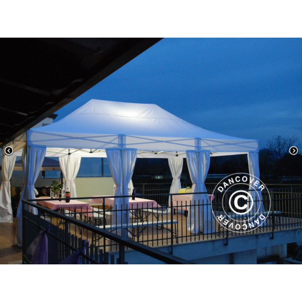 Flextents PRO 4x6m inkl. 8st dekorativa hrngardiner