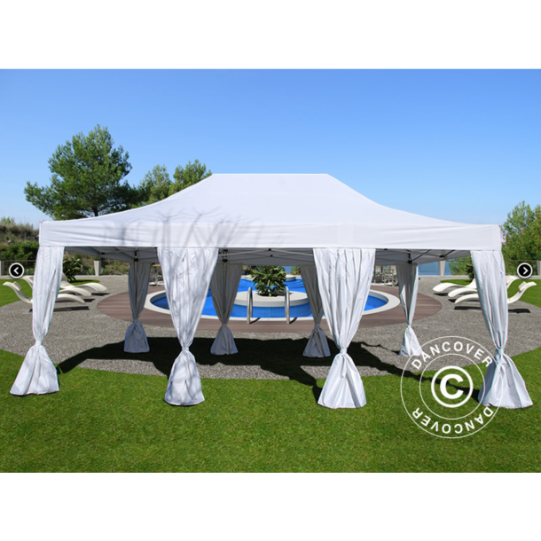 Flextents PRO 4x6m inkl. 8st dekorativa hrngardiner