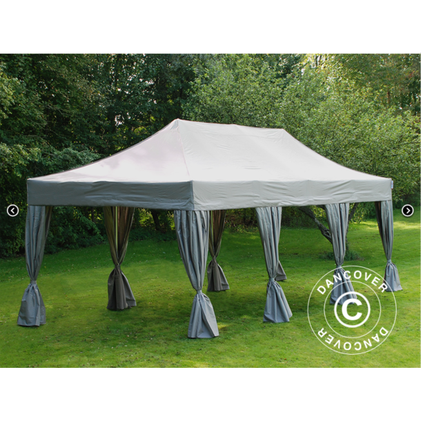 Flextents PRO 4x6m inkl. 8st dekorativa hrngardiner