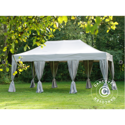 Flextents PRO 4x6m inkl. 8st sidor &amp; 8st dekorativa hrngardiner