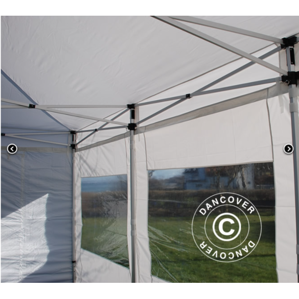 Flextents PRO 4x6m inkl. 8st sidor &amp; 8st dekorativa hrngardiner