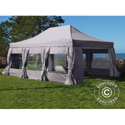 Flextents PRO 4x6m inkl. 8st sidor &amp; 8st dekorativa hrngardiner