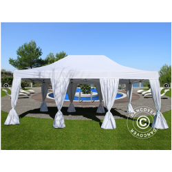 Flextents PRO 4x6m inkl. 8st sidor &amp; 8st dekorativa hrngardiner