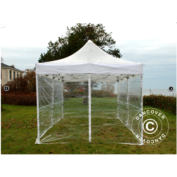 FleXtents PRO 4x6m PVC inkl 8st sidor, Transparent