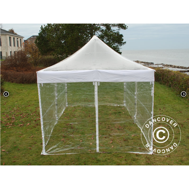 FleXtents PRO 4x6m PVC inkl 8st sidor, Transparent