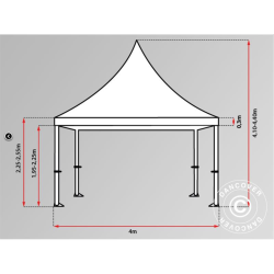 FleXtents PRO 4x8m "Peak Pagoda" Vit
