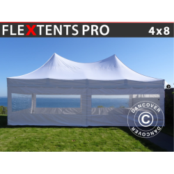 FleXtents PRO 4x8m "Peak Pagoda" inkl 6st sidor, Vit