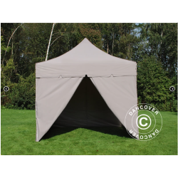 Ej Klar  FleXtents PRO 4x8m "Peaked" inkl 6st sidor, Latte