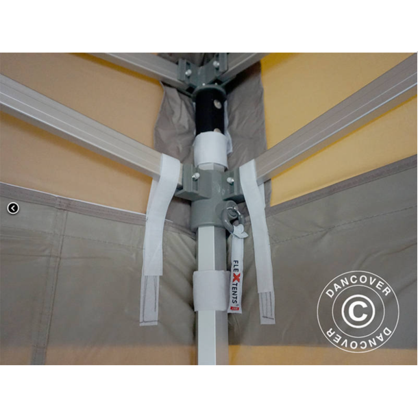 Ej Klar  FleXtents PRO 4x8m "Peaked" inkl 6st sidor, Latte