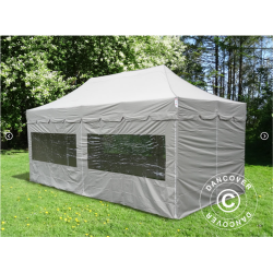 Ej Klar  FleXtents PRO 4x8m "Peaked" inkl 6st sidor, Latte