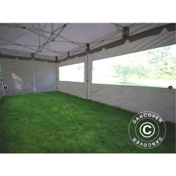 Ej Klar  FleXtents PRO 4x8m "Peaked" inkl 6st sidor, Latte