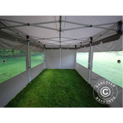 Ej Klar  FleXtents PRO 4x8m "Peaked" inkl 6st sidor, Latte