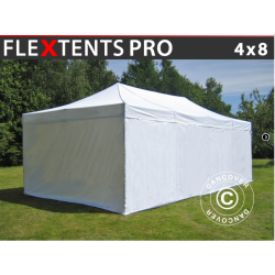 Flextents PRO 4x8m inkl. 6st heltckta vggar, Vit