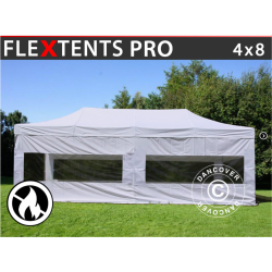 FleXtents PRO 4x8m "Flamsker" inkl 6st sidor, Vit