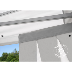 Flextents PRO 4x8m inkl. 6st dekorativa hrngardiner, Latte