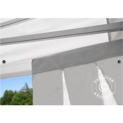 Flextents PRO 4x8m inkl. 6st sidor &amp; 6st dekorativa hrngardiner, Latte