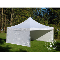Flextents PRO 5x5m inkl 4st sidovggar, Vit
