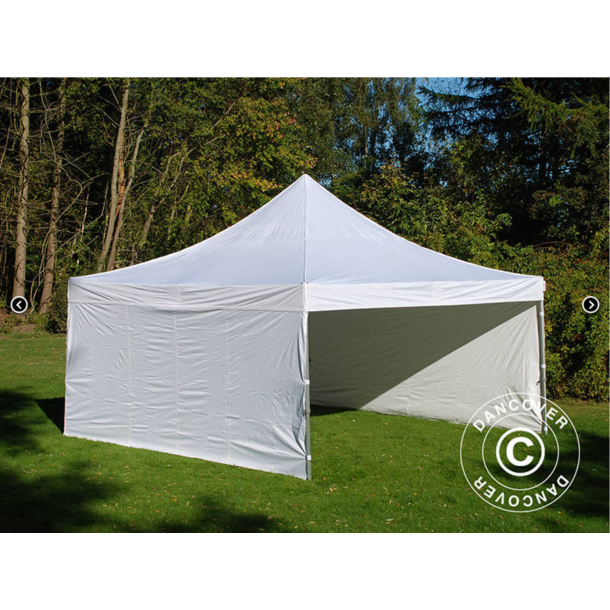 Flextents PRO 5x5m inkl 4st sidovggar, Vit