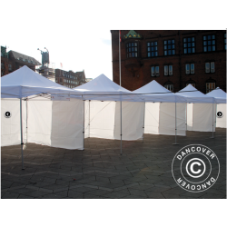 Flextents PRO 5x5m inkl 4st sidovggar, Vit