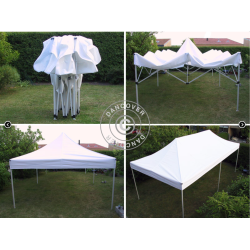 Flextents PRO 5x5m inkl 4st sidovggar, Vit