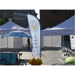 Flextents PRO 5x5m inkl 4st sidovggar, Vit