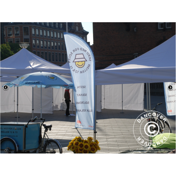 Flextents PRO 5x5m inkl 4st sidovggar, Vit