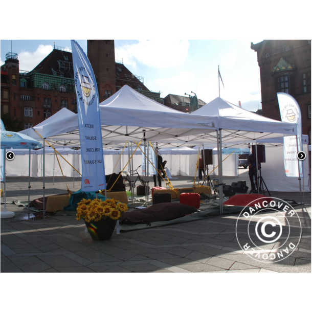 Flextents PRO 5x5m inkl 4st sidovggar, Vit