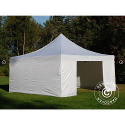 Flextents PRO 5x5m inkl 4st sidovggar, Vit