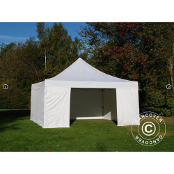 Flextents PRO 5x5m inkl 4st sidovggar, Vit