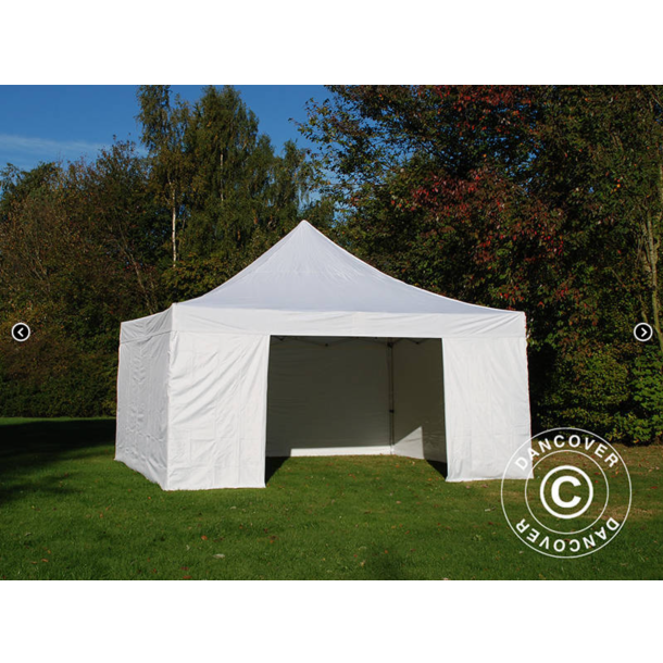 Flextents PRO 5x5m inkl 4st sidovggar, Vit