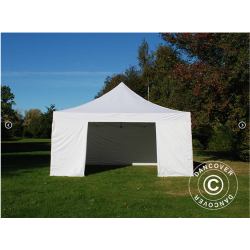 Flextents PRO 5x5m inkl 4st sidovggar, Vit