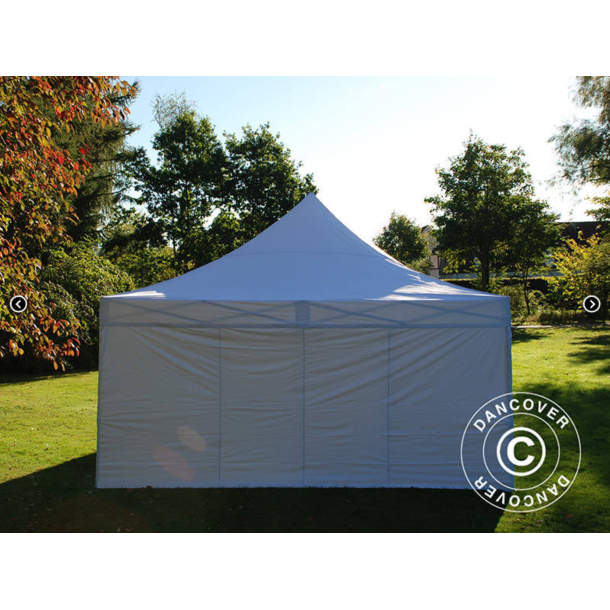 Flextents PRO 5x5m inkl 4st sidovggar, Vit